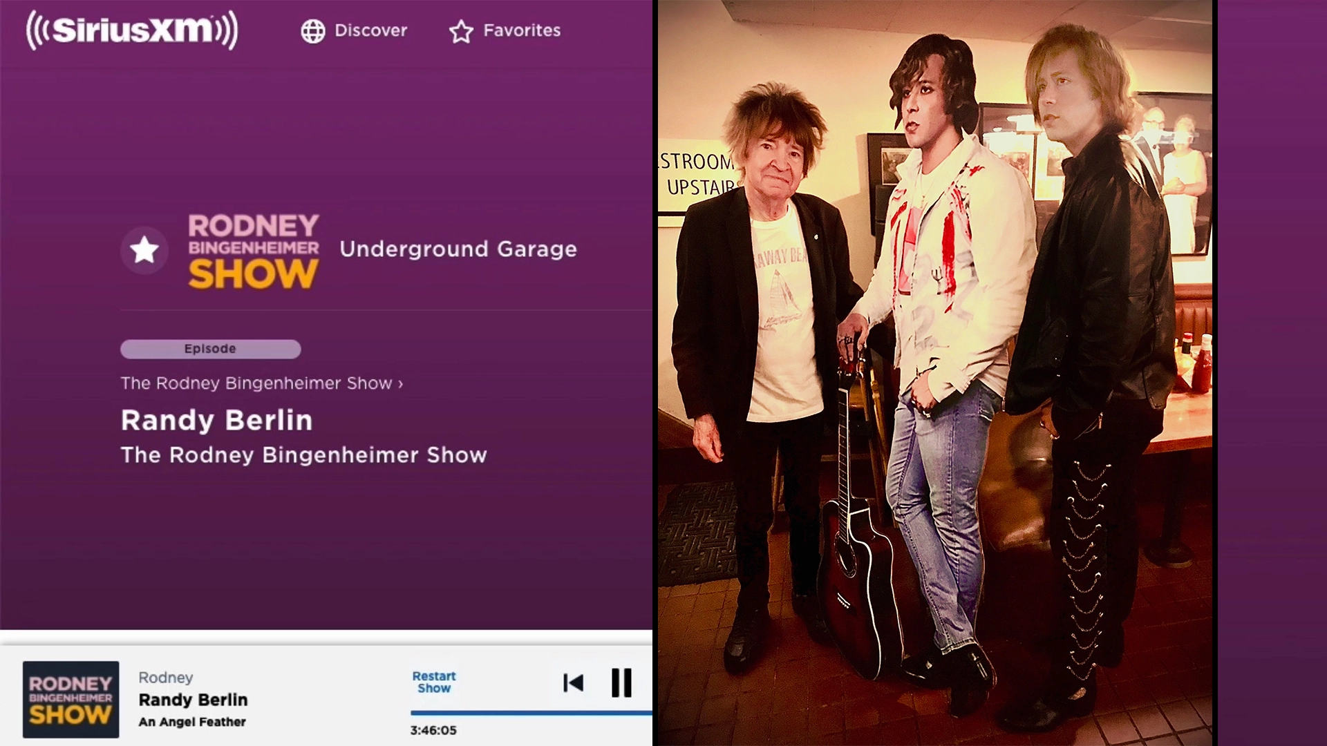 Randy Berlin is played on SIRIUSXM Header